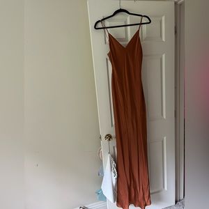 L’AGENCE Bronze Silk Maxi Dress. NWT!!!